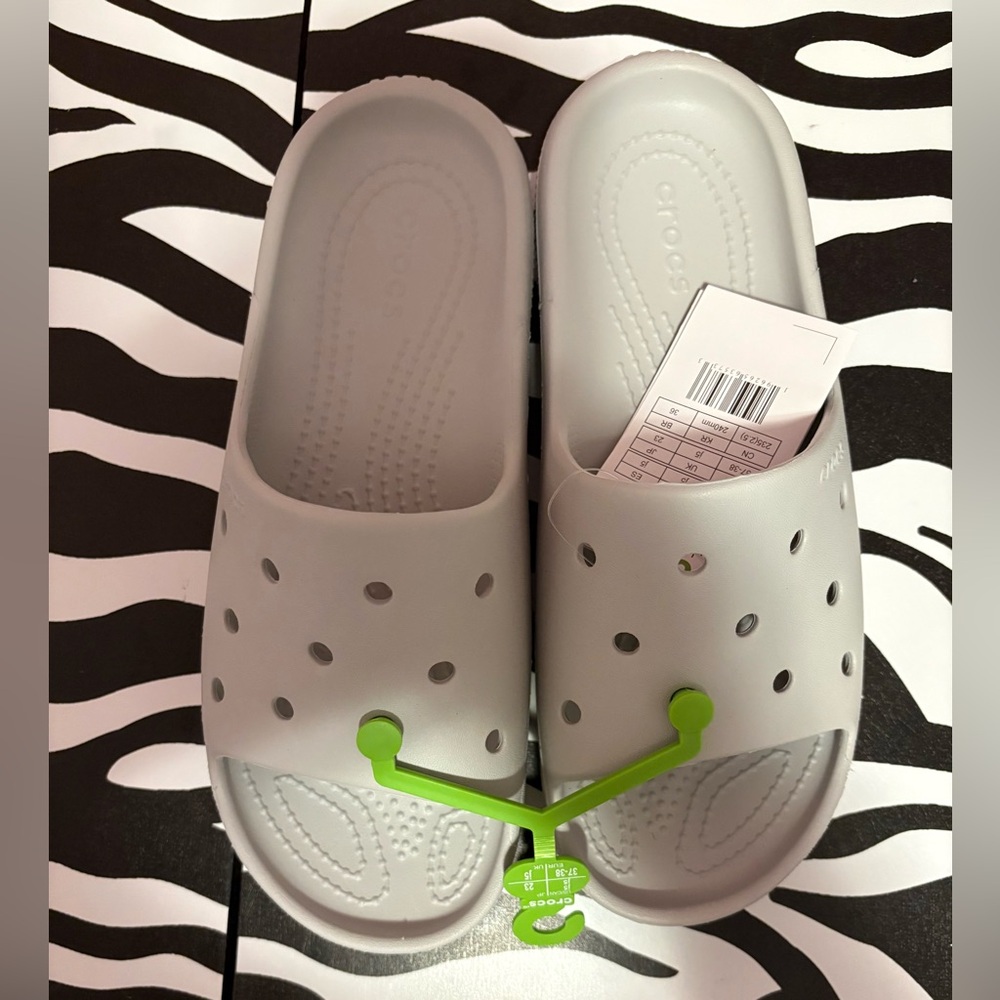 CROCS Kids Light Gray Slip-On Clogs